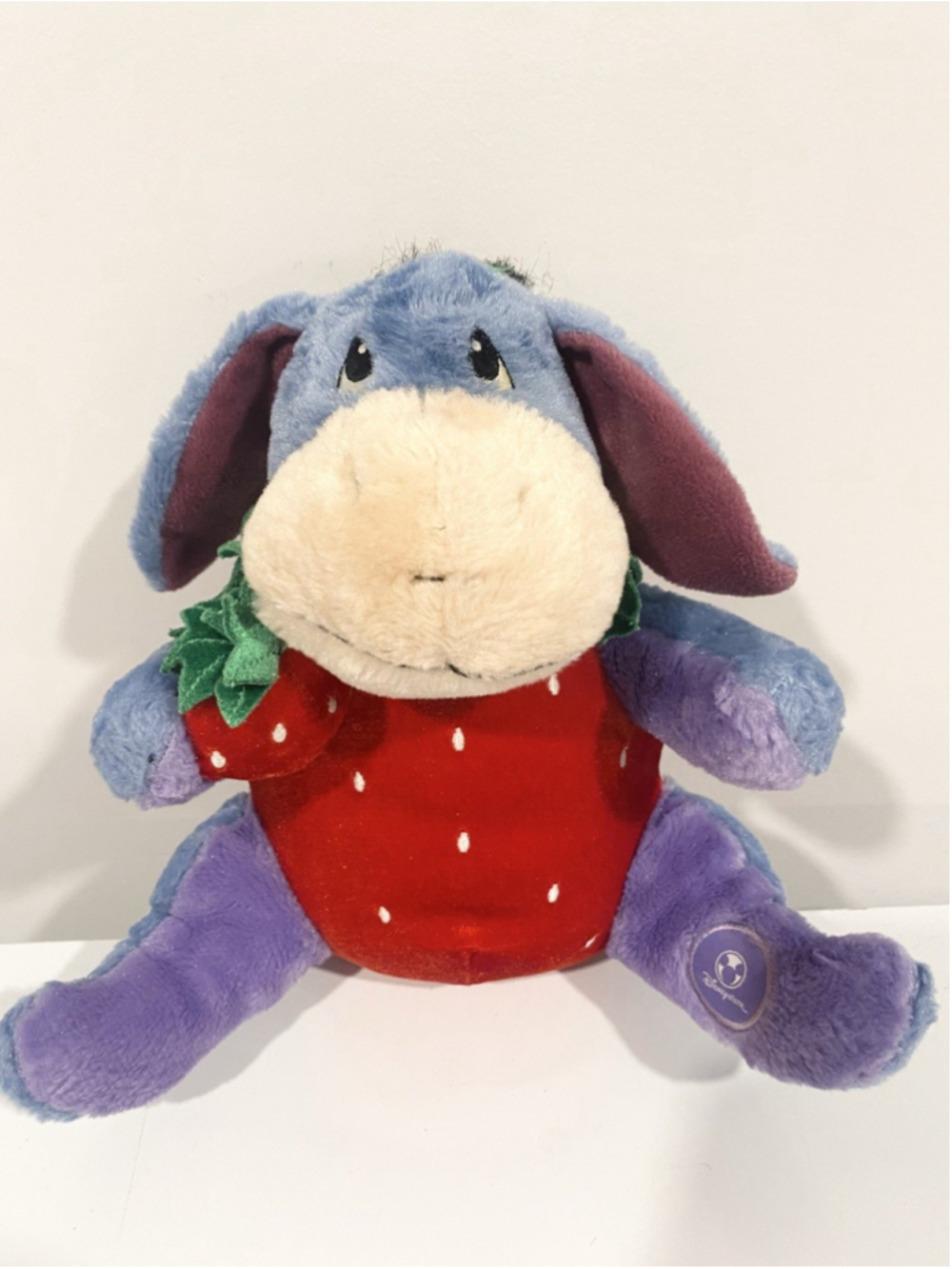 Vintage Disney Store Eeyore Strawberry Costume Plush Detachable Tail 11”